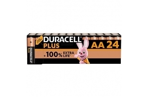 Piles AA Duracell Plus (lot de 24) - Alcalines 1,5V - Jusqu’à 100% plus longtemps - Idéales pour les appareils du quotidien - Emballage 0% plastique - Conservation 10 ans - LR6 MN1500
