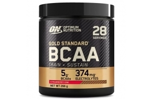 Optimum Nutrition Gold Standard BCAA Train + Sustain, poudre d'acides aminés pré-entraînement, boisson sportive, vitamine C, zinc, magnésium et électrolytes, saveur fraise & kiwi, 28 doses, 266 g