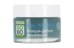 Masque Gel Frais 24H Désaltérant Bio Visage à l'Aloé Véra & Acide Hyaluronique - Tous Types de Peaux - 50 ml - SO'Bio étic