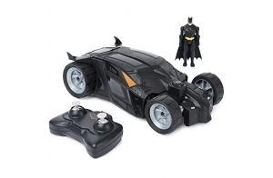 DC COMICS BATMAN - Batmobile RC 1:20 + Figurine Batman 10 cm - Voiture Télécommandée Echelle 1:20 - Technologie 2,4 Ghz - Pilotage Facile - Compatible Avec Figurines 10 cm - Jouet Enfant 4 Ans et +