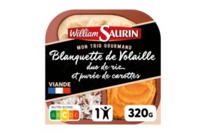 Mon Trio Gourmand William Saurin - Blanquette de volaille, duo de riz et purée de carottes