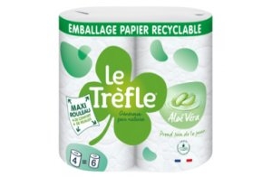 Papier toilette Le Trèfle - Le Trèfle Aloé Véra x4=6