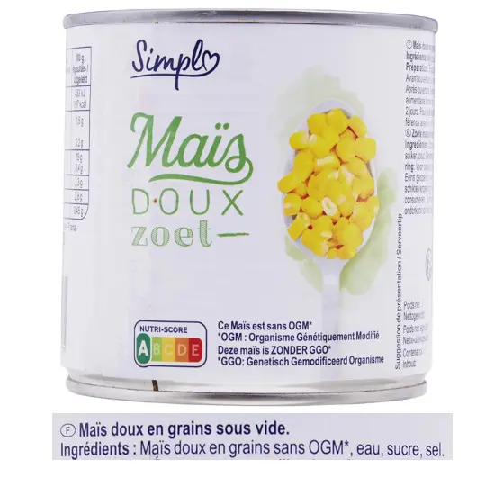 mais avec sucre ajouté