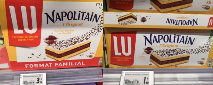 des gâteaux Napolitain en format classique ou familial