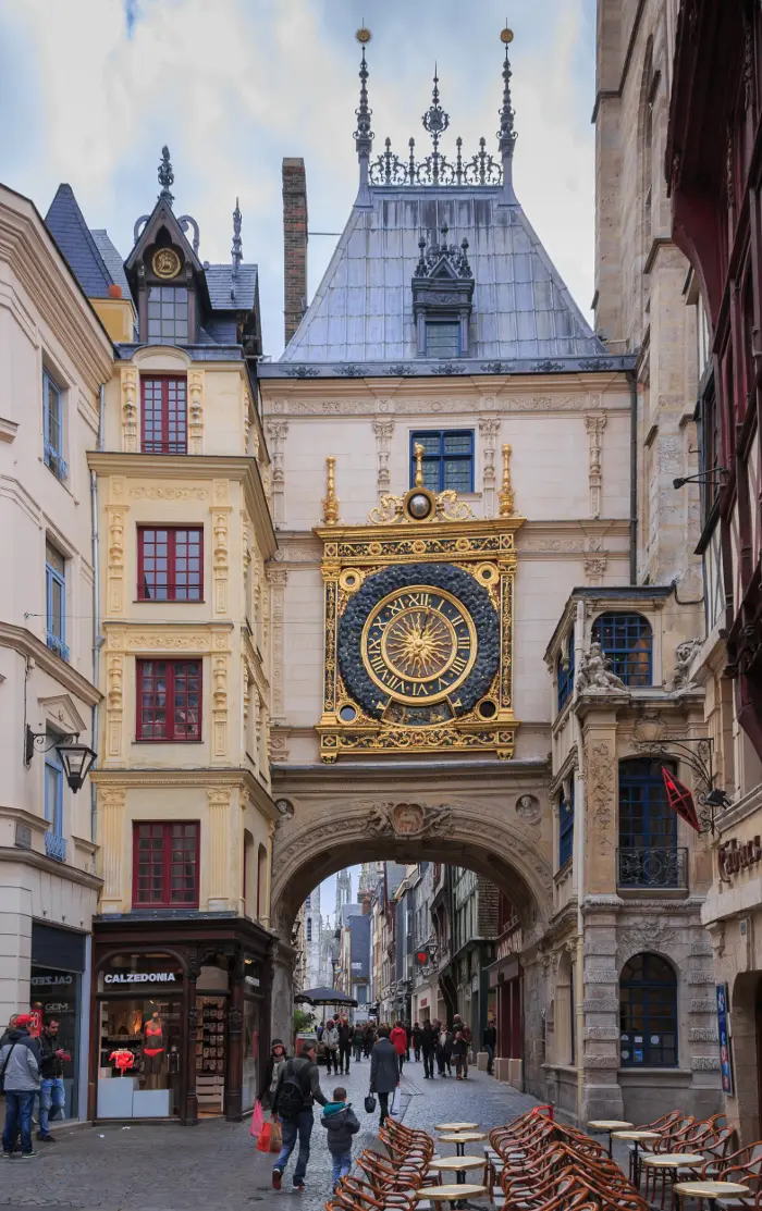 La rue du Gros Horloge à Rouen
