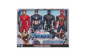 The Avengers Marvel Endgame Black Panther,Captain America,Iron Man Titan Hero Series Lot de 4 Figurines