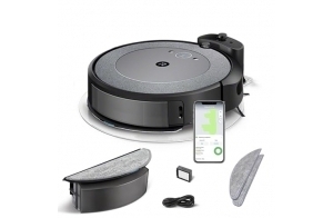 iRobot Roomba Combo i5 (i5172) Robot Aspirateur & Laveur 2-en-1, connecté WiFi - 2 brosses Caoutchouc – Cartographie, mémorise et s’adapte à Domicile - Compatible Assistants vocaux