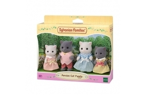 Sylvanian Families - La famille Chat Persan - Set 4 figurines - Plongez dans l'univers de la famille Sylvanian - Figurines animaux miniatures - Jouet enfant 3 ans et + - 5455