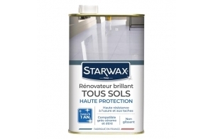 STARWAX - Rénovateur Brillant pour Sols Intérieurs - Estompe les Rayures, Protège et Fait Briller - Convient à Tous Types de Sols - Fabriqué en France - 1L - Jusqu'à 1 an de Protection