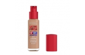 Rimmel London Lasting Finish jusqu'à 35h, 201 Classic Beige, fond de teint, longue tenue, hydratant, formule vegan, couvrance totale, 30 ml