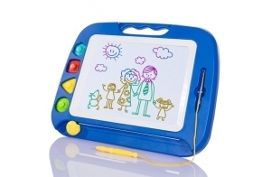 SGILE Ardoise Magique Grande - 42 X 33 cm Enfant Tableau de Dessin Magnétique Effaçable, Cadeau Jouet Educatif pour Bambin (Bleu)