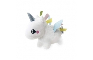 Pabobo - Veilleuse - Licorne Shakies - Peluche - Doudou - Enfant & Bébé - Lumière douce - Portable - Secouer pour allumer - Minuteur - Lavable - Piles incluses - Dès la naissance 0+ - Blanc