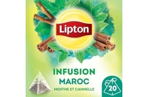 Lipton, Infusion Maroc, Goût Menthe et Cannelle, Fraîcheur, Ingrédients d'Origine 100% Naturelle, 20 Sachets Pyramid