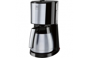 Melitta Cafetière à Filtre avec Verseuse Isotherme en Acier Inoxydable, Sélecteur d’Arôme, Enjoy Top Therm, Noir/Acier Brossé, 1017-08