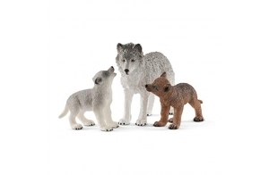 Schleich WILD LIFE 42472 - Coffret Maman Louve et Louveteaux - Jouets Schleich Authentiques, Détaillés et Durables pour Jouer et Apprendre - Pour Garçons et Filles à Partir de 3 Ans