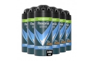 REXONA MEN - Déodorant Homme Cobalt Dry - Spray Compressé Anti-transpirant - Parfum Frais et Longue durée - Protection 72h (lot de 6x100ml)