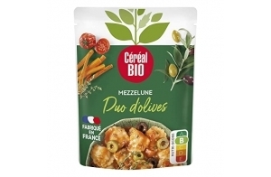 Céréal Bio - Mezzelune Duo d'olives - Pâtes végétales farcies bio et végan - Source de Protéines - 1 sachet de 280g