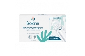 BIOLANE - Sérum Physiologique - Bébé - Nettoie le nez et les yeux - Dès la naissance - Embout rond sécurité - 30 Unidoses - Fabriqué en France