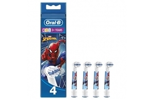 Oral-B Kids Lot de 4 têtes de rechange pour brosse à dents électrique avec personnages Marvel Spider-Man, spécialement conçues pour les enfants à partir de 3 ans