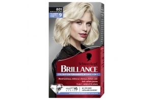 Schwarzkopf - Brillance - Coloration Cheveux Permanente Intense 2 en 1 - Eclat Diamant - Eclaircit jusqu’à 9 tons - Blond Lumineux - Anti-reflets jaunes - Blond Clair Polaire 801