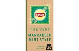 Lipton Thé Vert Marrakech Mint, 10 Capsules Compatibles Nespresso, Antioxydant et Parfumé, Menthe Fraîche et Délicate, Label Rainforest Alliance, x10 Capsules