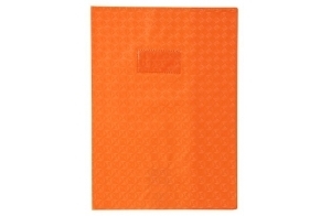 Calligraphe 72418AMZC Un Protège-Cahier Grain Losange Orange - 24x32 cm - 18/100ème avec Porte-Étiquette - PVC Opaque