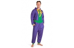 DC Comics Joker Combinaison Pyjama Homme, Pyjama Polaire avec Capuche - Cadeaux Drôles pour Lui (Multi, L)