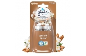 Glade Sense & Spray Recharge Duopack Diffuseur à Détection de Mouvement - Infusé Aux Huiles Essentielles - Jusqu'à 2 Mois de Parfum - Sensual Sandalwood & Jasmine - 2 Recharges