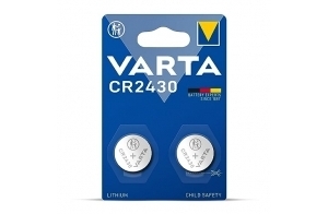 VARTA Piles Bouton CR2430, lot de 2, Lithium Coin, 3V, emballage sécurisé pour les enfants, pour petits appareils électroniques - clés de voiture, télécommandes, balances