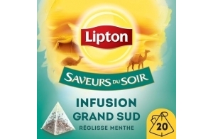 Lipton, Saveurs du Soir, Infusions Grand Sud, Goût Réglisse et Menthe, Relaxation, Ingrédients d'Origine 100% Naturelle, 20 Sachets Pyramid