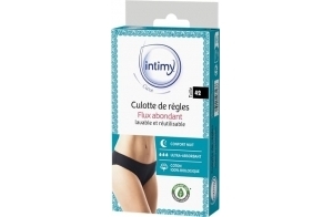 INTIMY CARE - Culotte de règles taille 42 - Flux ABONDANT - Tissu en contact avec la peau composé à 95% de coton biologique - Confort Quotidien et Liberté de Mouvement - Lavable et réutilisable