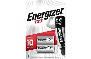 Energizer Pile CR123, Piles Lithium, Lot de 2