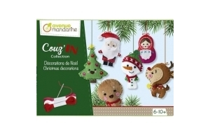 MY MANDARINE KC062C - Boite créative enfant - 6 personnage Mini Couz'in 10 cm à coudre - À partir de 6 ans - NOËL