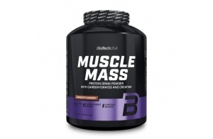 BioTechUSA Muscle Mass | Protéines et glucides en poudre | avec créatine et peptides de glutamine | Gainer | Sans lactose | Créatine micronisée | 4 kg Chocolat