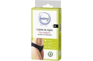 INTIMY CARE - Culotte de règles taille 42 - Flux MEDIUM - Tissu en contact avec la peau composé à 95% de coton biologique - Confort Quotidien et Liberté de Mouvement - Lavable et réutilisable