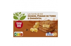 Céréal Bio Tendres Carrés De Blé, Oignons, Pomme De Terre, Emmental - Végétarien Et Bio - Simple Et Rapide Ã€ Réchauffer - 200g (2 X 100g) - 209480