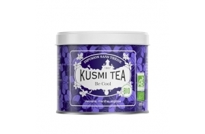 Kusmi Tea - Be Cool - Infusion Bio - Mélange de Plantes, Menthe Poivrée, Réglisse et Pomme - Tisane Bio sans Théine - Fabriqué en France - Boîte Thé Métal 90g - Quantité pour environ 50 Tasses