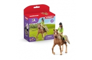 schleich 42542 Horse Club Sarah & Mystery, dès 5 ans, HORSE CLUB - coffret, 10 pièces