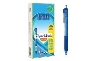Paper Mate stylo bille rétractable InkJoy 300 RT | pointe moyenne 1 mm | bleu | lot de 12