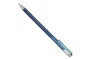 Pentel K110-DCX Dual Metallic Hybrid Dual Metallic Stylo à encre gel pailletée, 1 pièce, bleu/vert, 2 effets de couleurs différents sur papier clair/foncé bleu + vert métallique