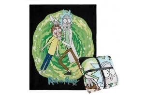 Rick and Morty Plaid Polaire, Plaid Canapé en Polaire 150 x 130 cm Couverture Lit Canapé Accessoire Officiel (Vert/Noir)