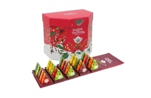 English Tea Shop - Calendrier de l'avent original de thés et infusions bio - Calendrier à dérouler - 25 sachets de thés pyramides - Idée cadeau de Noël - Idée cadeau femme