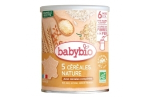 Babybio 3 Céréales Nature, Riz, Blé, Avoine, Bio, 6 Mois +, 220 g