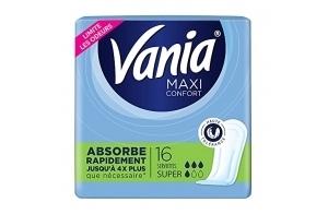 Vania Serviettes Super Maxi Confort, Le paquet de 16