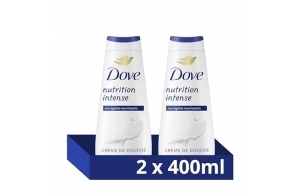 DOVE - Crème de douche Advanced Care Nutrition intense - Respecte la peau - Testé dermatologiquement - Sensation de peau douce pendant 24h (lot de 2x 400ml)