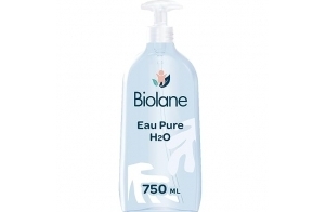 BIOLANE - Eau Pure H2O - Nouveau Packaging - Nettoyant Pour Le Visage, Corps Et Siège Du Bébé - Sans rinçage - 1 flacons-pompe 750ml - Fabriqué en France