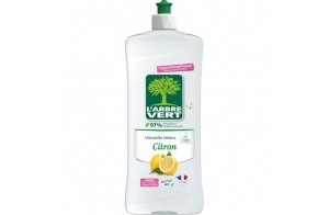 L'Arbre Vert Vaisselle Mains Ecolabel Citron - Hypoallergénique - 97% d'ingrédients d'origine naturelle - 750mL