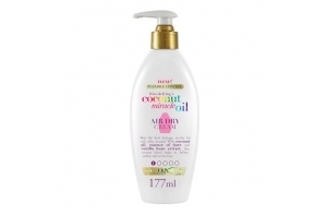 OGX Crème de séchage à l'air libre Coconut Miracle Oil (flacon-pompe de 177 ml) – Crème pour les cheveux à l'huile de noix de coco – pour aider à définir, adoucir et raviver les cheveux