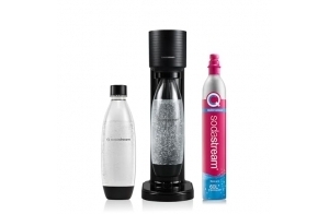 SodaStream Gasatore Gaia d'eau pour transformer l'eau en eau pétillante, comprend 1 bouteille de 1 litre et 1 cylindre de dioxyde de carbone Co2 alimentaire de 425 g avec raccord rapide