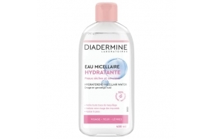 Diadermine - Eau Micellaire Nettoyante Hydratante - Peaux Sèches et Sensibles - Retire le maquillage - Apaise la Peau - Nettoyant Visage - 93% d'ingrédients d'origine naturelle - Flacon de 400 ml